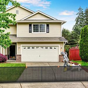 Driveway Net for Kids Safety - LUTICO 20 FT Wide 38 inch Tall Driveway Gate to Stop Basketballs Rolling to Street - No Retractable Driveway Guard Fence Outdoor to Keep Yard Playtime Safety 