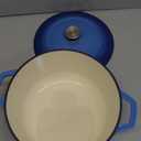 TeamFar Enameled Cast Iron Dutch Oven, 7qt Dutch Oven Pot Nonstick Cookware with Lid & Dual Handles for Bread Baking, Cooking, Oven Safe up to 500 & Various Stovetops, Healthy & Heavy Duty - Blue