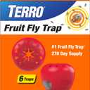 Terro Fruit Fly Traps for Indoors (6 Pack) + 270 Days of Lure Supply