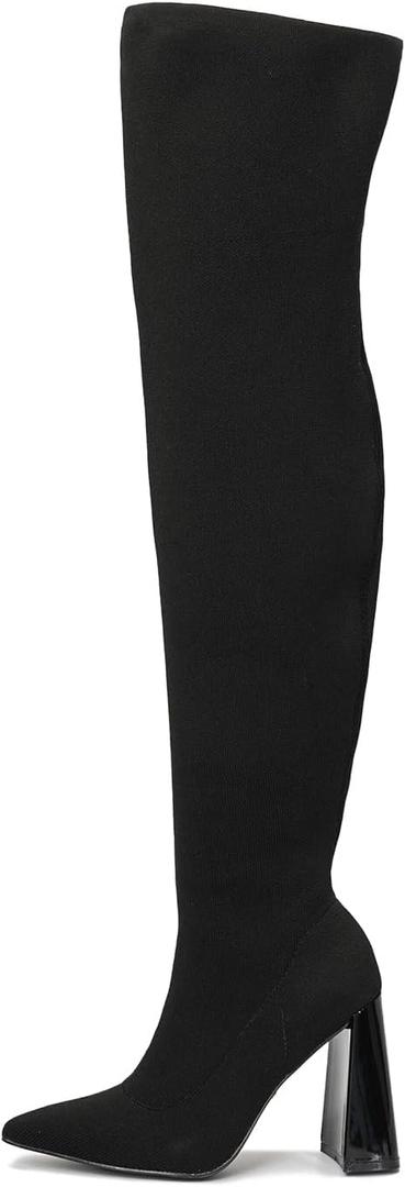 Cape Robbin Thigh High Boots for Women  Knee High Over The Knee Boots for Women - Womens Block High Heel Boots (Flo.A) (7.5)