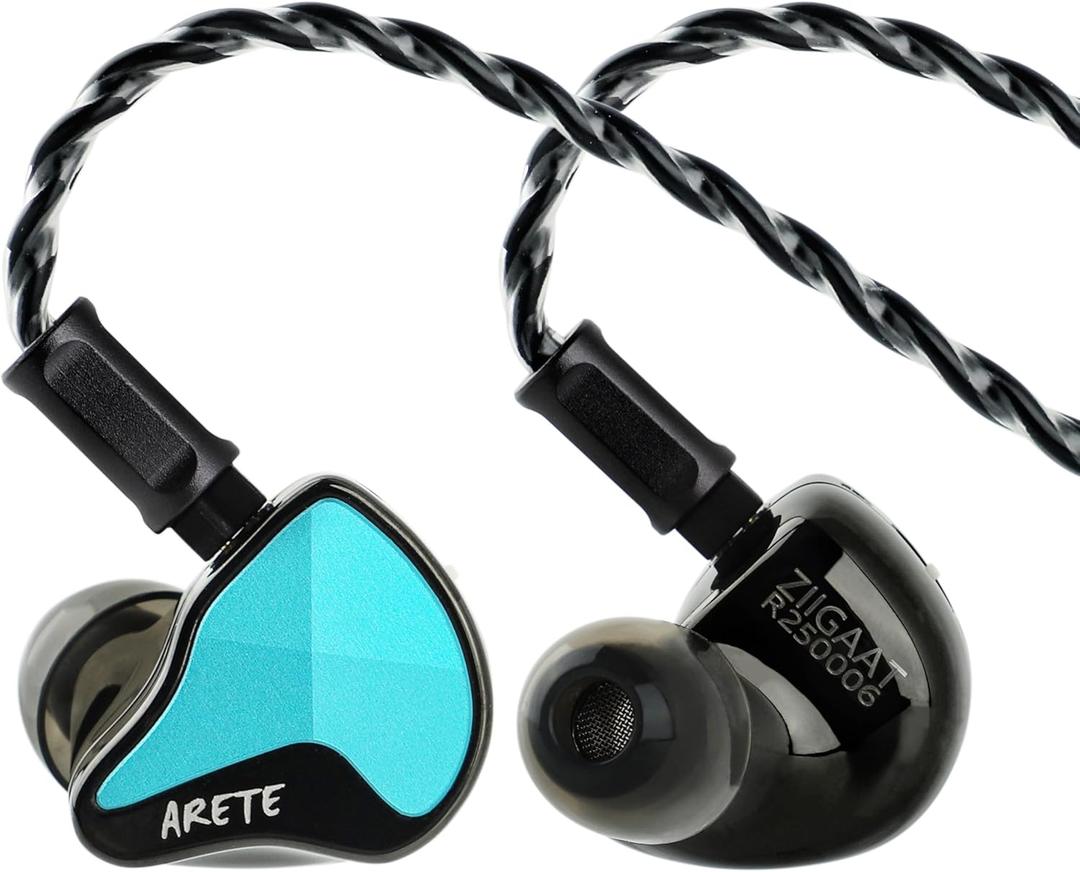 Linsoul ZiiGaat x Fresh Reviews Arete II IEM,2nd Gen 1DD+4BA Hybrid in Ear Monitor,Wired HiFi Earbuds,Full CNC Aluminum Shell Earphone with Detachable Silver-Plated OFC Cable for Musician (Blue)