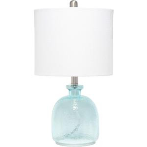 Elegant Designs LT3335-CBL Textured Glass Table Lamp, Clear Blue (Pack of 1)