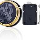 Safe Lock Replacement with Right Swing Bolt Lock & 2 Emergency Keys, Digital Electronic Gold Keypad Lock for High Security Safe Box and Security Cabinet (Right Swing Bolt)