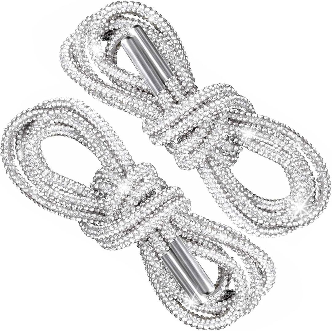 Rhinestone Shoe Laces, Glitter Rope Shoelaces for Sneakers, Round Crystal Bling Shoe Lace (1 Pair, 120cm, White)