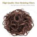 Benehair Messy Bun Hair Piece Juva Bun Hair Scrunchie Fluffy Curly Touseld Updo DIY Wrap Around Ponytail Hairpiece 32inch Wavy Donut Chignons for Women Medium Brown 85g
