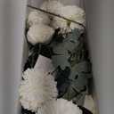 RyddeligHome Large Kiku Flower Beige 10 Stems, Silk Flowers Bulk Boho Bouquet, Large Artificial Flowers, Tall Flowers With Long Stems, Realistic faux flowers Neutral Home Decor, Flores Artificiales Para Decoracion