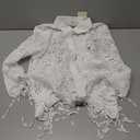 SIMPLY COUTURE Women's Long Sleeve Floral Mesh Button Down Blouse S