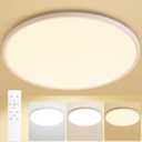 20 Inch Flush Mount Ceiling Light with Remote, 45W Dimmable LED Fixture 4500LM, 3000K-6500K Adjustable, Round Ceiling Lamp for Bedroom, Kitchen, Living Room, Dining Room, Bathroom, White