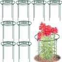 8 Pack Peony Cages and Supports, 11.5" Dx16 H Plant Supports for Outdoor Plants, Heavy Duty Metal Peony Support Cage Flower Support Rings, Plant Support Ring for Rose Tomato Hydrangea Strawberry