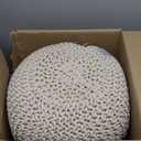 FRELISH DECOR Round Pouf Ottoman Hand Knitted 100% Cotton Pouf Foot Stool - Knitted Bean Bag - Floor Chair for Living Room Bedroom - Foot Rest for Couch (20 Diameter x 14 Height) - Natural