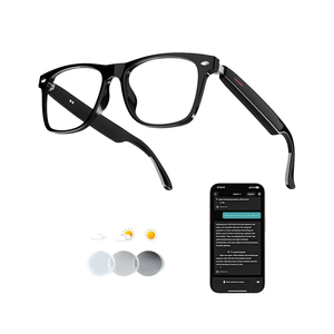 Ai Wireless Bluetooth Translation Smart Glasses with 140+ Languages Real-Time Translation for Men/Women,Travelling/Business Communicating/Driving(E13+AI+Color Change Lenses+Black)