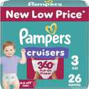 Pampers Cruisers 360 Diapers - Size 3, 26 Count, Pull-On Disposable Baby Diapers, Gap-Free Fit