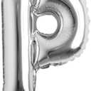 32 inch Letter Balloons Silver Alphabet Number Balloons Foil Mylar Party Wedding Bachelorette Birthday Bridal Shower Graduation Anniversary Celebration Decoration (32 inch P Silver)