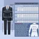 Cooper & Nelson 3 Piece Mens Suit Set 2 Button Slim Fit Suits for Men Business Wedding Party Tuxedo Jacket Vest Pants and Tie (Blue, S)
