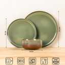 TheTerra Ceramic Dinnerware Set for 6, 18-Piece Plates and Bowls Set