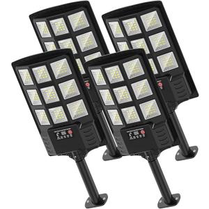 Solar Street Lights Outdoor Waterproof,6500K Solar Lights Outdoor 12000LM LED Solar Flood Light, 320 Wide Angle with Motion Sensor and Remote Control for Yard,Fence,Parking lot,Garage,Yard (4 Pack)