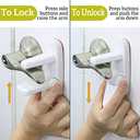 Door Lever Lock (6 Pack) Prevents Toddlers from Opening Doors. 3.25" L * 1.5" W * 4.5" H Easy One Hand Operation for Adults. Durable ABS with 3M Adhesive Backing. Simple Install, No Tools Needed.