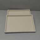 Mornajina 2 Pcs 13.8" x 9.5" Velvet Jewelry Tray Jewelry Display Tray Flat Tray, Stackable Empty Plate Trays for Earrings Necklaces Bracelet Rings Display Showcase - Light Khaki