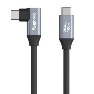 SMALLRIG USB C to USB C Data Cable 1.15ft/ 35cm/ 13.8" (Straight to Angled), Type C 3.2 Gen 2x2 Cable 20Gbps High Speed Data Transfer, Support PD 100W Fast Charging, for iPhone and Cameras etc - 4790