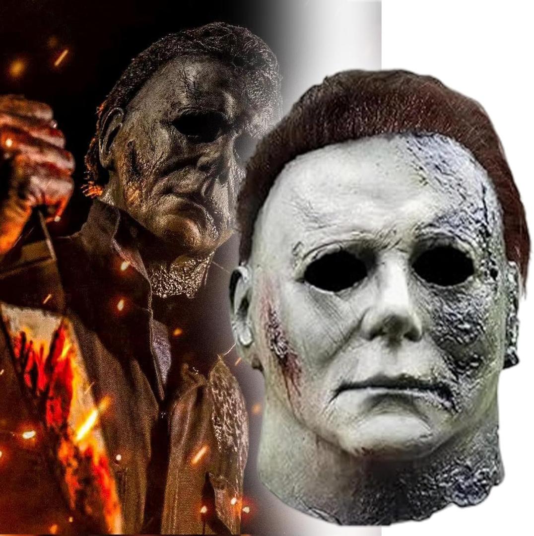 Michael Myer Mask Scary Mask Full Head Latex Masks Masquerade Dressing Up for Men Women Adult for Cosplay Halloween Costume