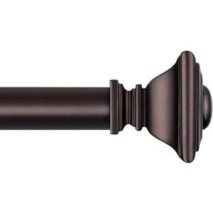 BRIOFOX Barras de cortina de bronce para ventanas de 28 a 48 pulgadas, resistentes y ajustables, de 1 pulgada de dimetro, para interiores y exteriores, con remates cuadrados clsicos
