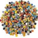 Lanyani 784 Pieces Colorful Tiny Square Ceramic Mosaic Tiles for Crafts, Glazed Porcelain Pieces Sheets for Mosaics
