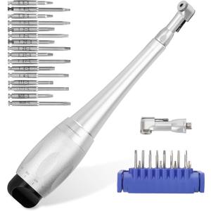 Implant Universal Hex Driver Screw Screwdriver Kit, with (5-35N.Cm) 7 Kinds of Torque +16 Universal Screws, Metal Plate Lock Design, Dual Head Design, for Dental Clinic