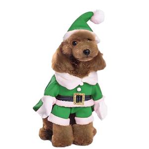 NACOCO Pet Christmas Costumes Dog Suit with Cap Santa Claus Suit Dog Hoodies Cat Xmas Costumes (Green, S)