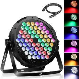 60 LEDs RGB Par Light DMX, 90W Super Shiny Bright Par Lights Sound Activated & DMX Control for by Corded Electric Uplights for Events Church Wedding Music Dance Show DJ Party Lighting-1Pack