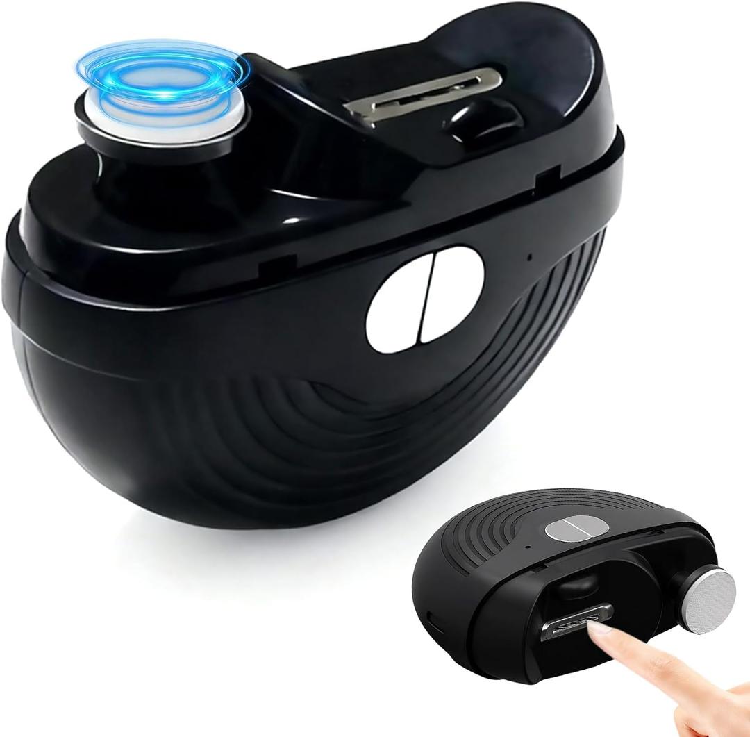 Electric Nail Clipper, 3 Speeds Automatic Nail Clipper for Thin & Thick Nail, LED Light & Nail Scraps Storage, Electric Nail Trimmer for Adults Seniors (Black)