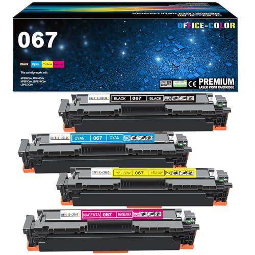 OFFICE-COLOR Compatible with Canon 067 Toner Cartridges Set Replacement for Canon Color imageCLASS MF656Cdw,MF654Cdw,MF650C MF652Cw,LBP633Cdw,MF653Cdw,LBP632Cdw Printer Ink (Black,Cyan,Magenta,Yellow)