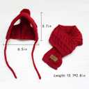 Goclothod Pet Dog Knitted Scarf and Hat Set Winter Neck Ear Warmer