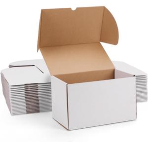 ZBEIVAN 10x6x6 White Shipping Boxes Set of 20, Corrugated Cardboard Mailer Boxes for Packaging Small Business Mailing Gifts