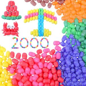 Junkin 2000 Pcs Magic Foam for Craft Bulk Puffs Corn Craft Kit for Preschool DIY Kindergarten School Stem Building Model Toys Stimulates Creativity Supplies Back to School, as pictures shown