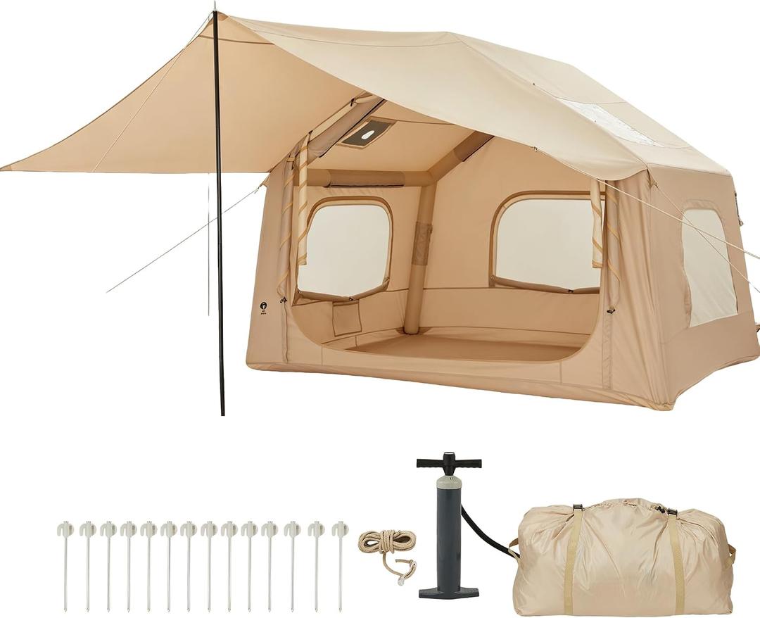 Inflatable Tent for Camping, Air Glamping Tent with Skylight, 10.5ft x 8.2ft