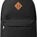 TRAILKICKER Black School Backpack, 17 Inch Laptop Backpack for College, Work & Travel, Lightweight Water-Resistant 25L Bookbag with Side Pockets