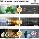 20" Gold Modern led Chandelier for Living Room,Irregular Ring Modern Pendant Lights Kitchen Island,Dimmable Remote Control H79 Adjustable led Pendant Light for Bedroom Dining Room Entryway, 19.6" - With Remote