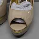 Women's High Heels Slingback Platform Pumps Stilettos Close Pointed Toe Heels Patent Solid Dating Party Dress Shoes, 6M 