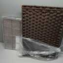 Laundry Hamper with Lid, 112 L Handwoven Rattan Wicker Laundry Basket, 2 Removable Liner Bags Metal Heightened Feet, 6 Mesh Bags, 2 Section Large Clothes Hamper for Bathroom Bedroom, Brown