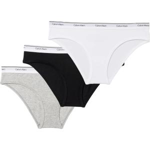 Calvin Klein Womens Cotton Soft Stretch Bikini, 3-Pack (X-Large, Black/White/ Gray)