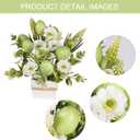 JIALEIXI Easter Decorations, 2 PCS Easter Artificial Flower Egg Potted Table Decorations, for Home Farmhouse Fireplace Holiday Spring Summer Indoor Party Decor (Green)