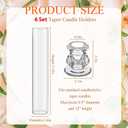 Teenyyou 12 Set Glass Hurricane Candle Holders Candlestick Bulk 12.6",Clear