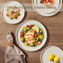 AmorArc Ceramic Dinnerware Set for 6 | Speckled Stoneware Plates and Bowls with Rustic Terracotta Underside| Scratch Resistant, Dishwasher & Microwave Safe Dishes Sets- 18pcs (Modern Beige)