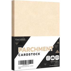 Natural Stationery Parchment Recycled Paper | 65Lb Cover Cardstock | 8.5” x 11” Inches | 50 Sheets Per Pack
