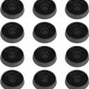 Furniture Coasters, 1.5X1.5 Rubber Caster Cups Non Slip Furniture Pads Non Skid Furnitures Grippers Anti Slide Floor Protector for Bed Couch Table Chair Stoppers (Black, 12 Pack)