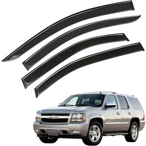 Window Visor Wind Deflector, 4PCS Tape-On Rain Guards for 2007-2014 Chevrolet Tahoe/Gmc Yukon, Outside Mount Sun Shade Side Window Vent Visors, Black