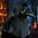 HAOSUN Plague Doctor Mask and Cloak Halloween Costumes for Men 3 in 1 Scary Masks for Adult
