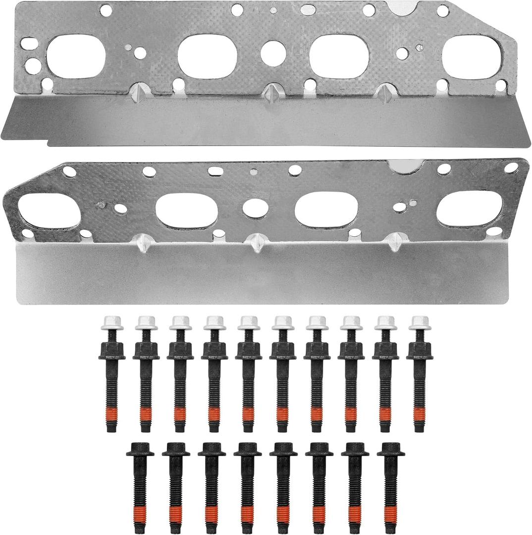 5.7 Exhaust Manifold Gasket Bolt Stud Nut Set, Compatible with 2009-2020 Chrysler Dodge Ram Jeep Commander Grand Cherokee, Replaces# 6510141AA 6505316AA