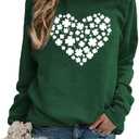 St Patricks Day Sweatshirt Women St Patricks Day Shirt Funny Shamrock Sweater Irish Lucky Long Sleeve Pullover Tops (XL)