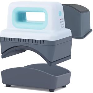 Gimify Hat Press Machine, 4 Heating Levels Mini Heat Press with 3.1"x5.5" Ceramic-Coated Heat Plate, Curved with Safety Base & Auto-Off, Portable Blue